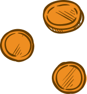 Tre stycken mynt